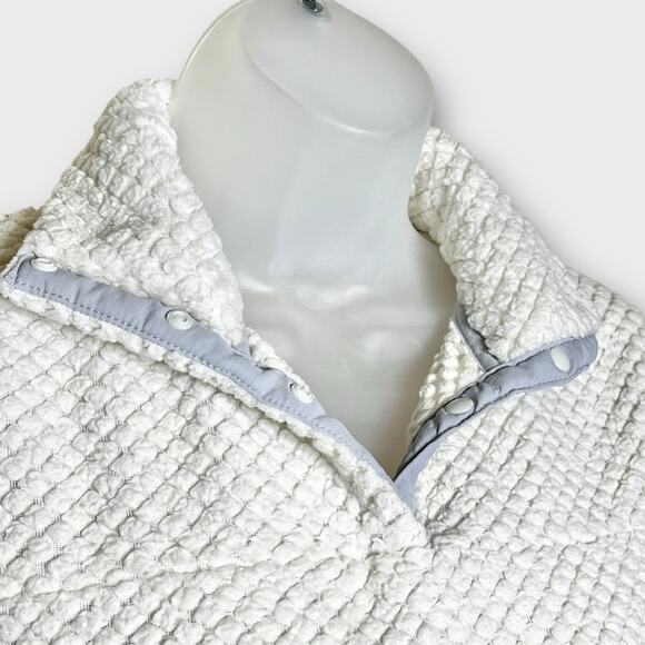 EDDIE BAUER cream t snap pullover fleece jacket spring layer gorpcore size XS - Picture 3 of 6